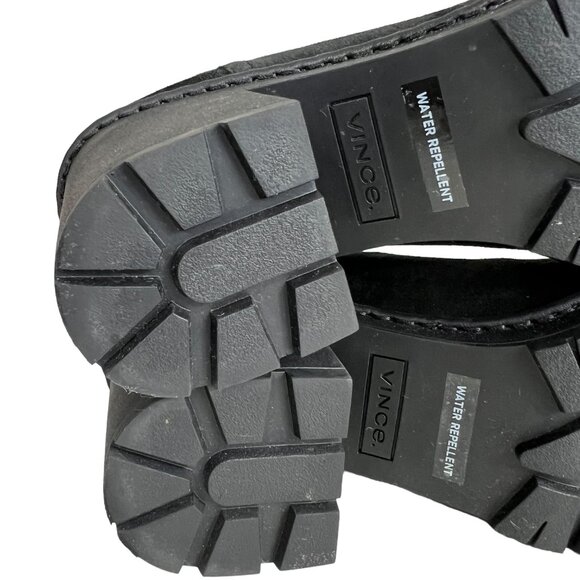 VINCE Henderson Suede Water-Resistant Lug Sole Platform Boots in Black Size 8.5 - Picture 11 of 11